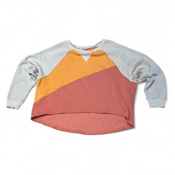 Free People Movement Colorblock Oversized Sweatshirt Medium Raglan Cozy - Picture 1 of 8